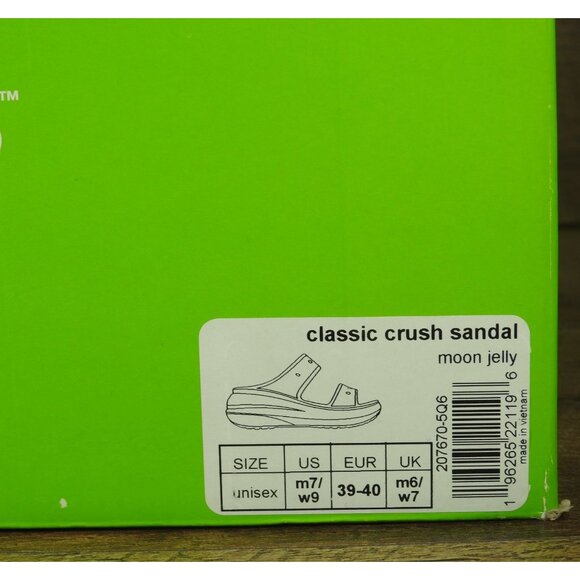 NWT Crocs Classic Mega Crush Moon Jelly Sandals Women’s Size 9 - Picture 6 of 6